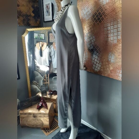 NWT Zara Elegant Gray Maxi Slip Dress - Picture 6 of 15